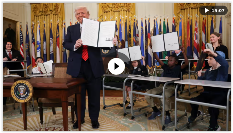 President Trump signs executive order on intent to take down the DOE