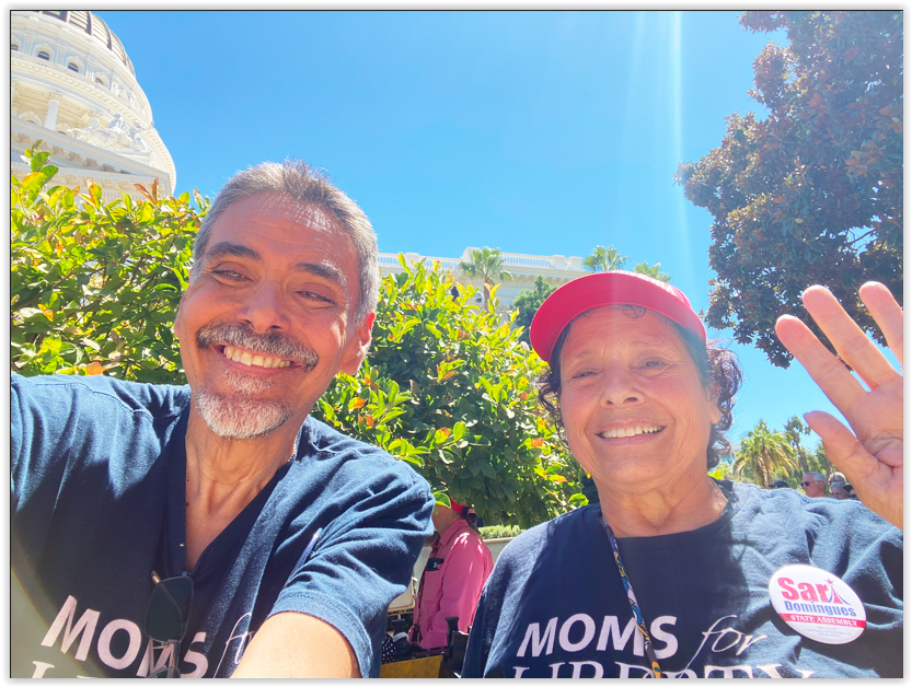 Yours truly and friend Sari Domingues, who is running for office in Santa Barbara