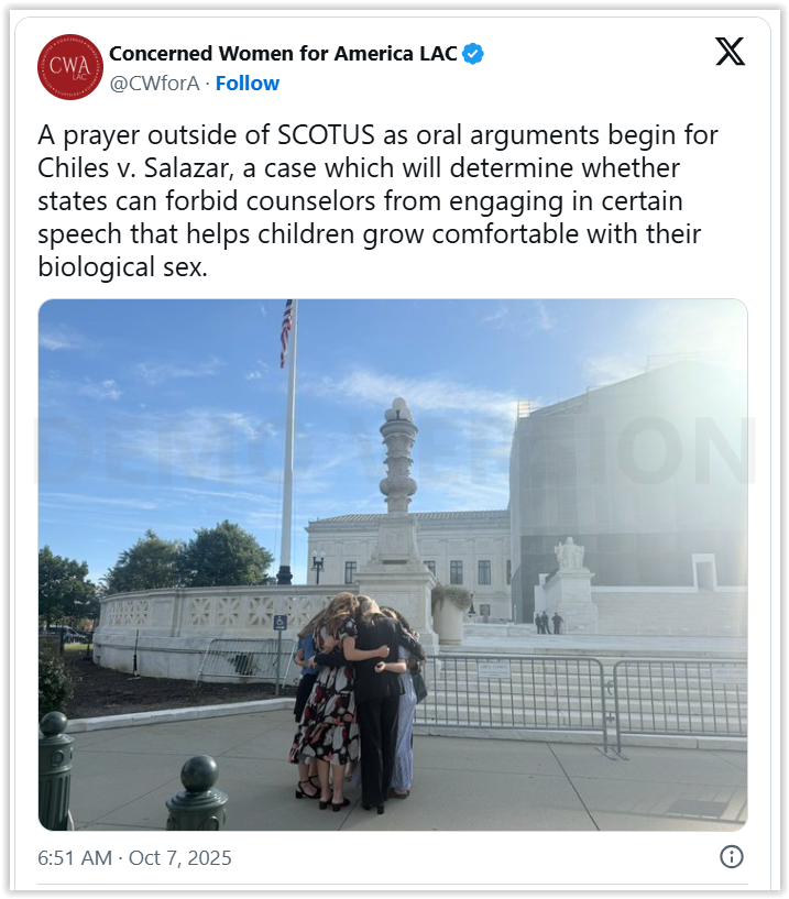 X post - praying outside of SCOTUS